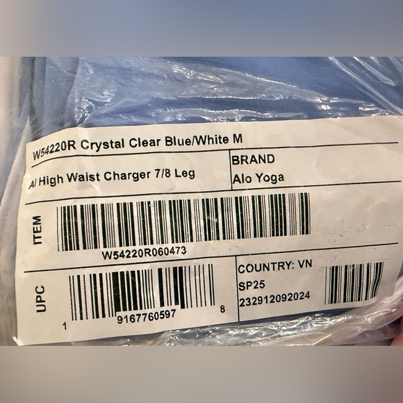 Alo Yoga Airlift High Waist Charger 7/8 Legging Crystal Clear Blue / White Med - Picture 6 of 7